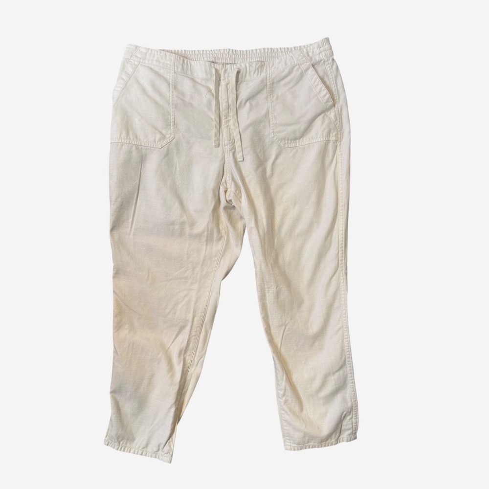 J.Crew Camp Pants Tie Waist Women's XXL Pull On Cotton Capsule Minimalist